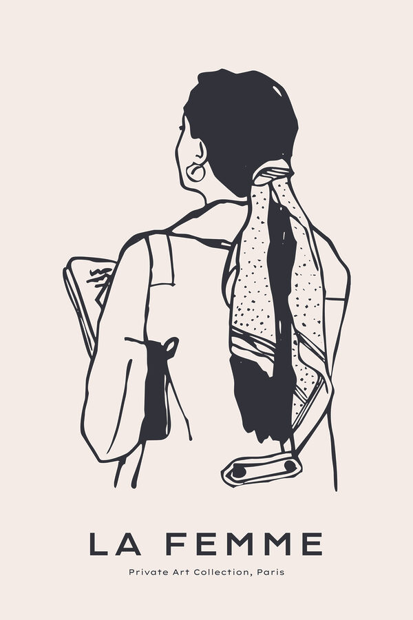 A woman with a scarf on her back