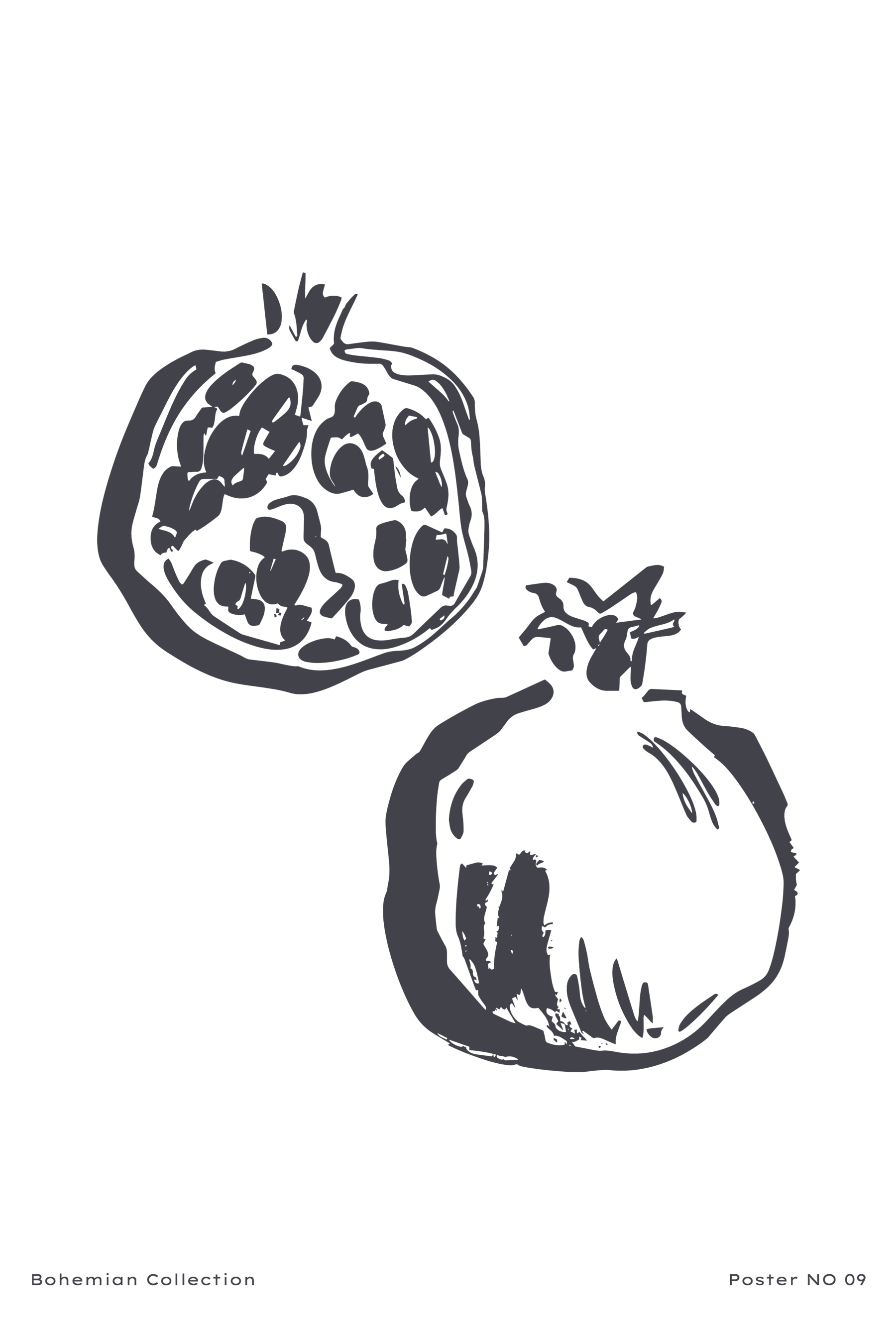 A drawing of a pomegranate A drawing of a pomegranate