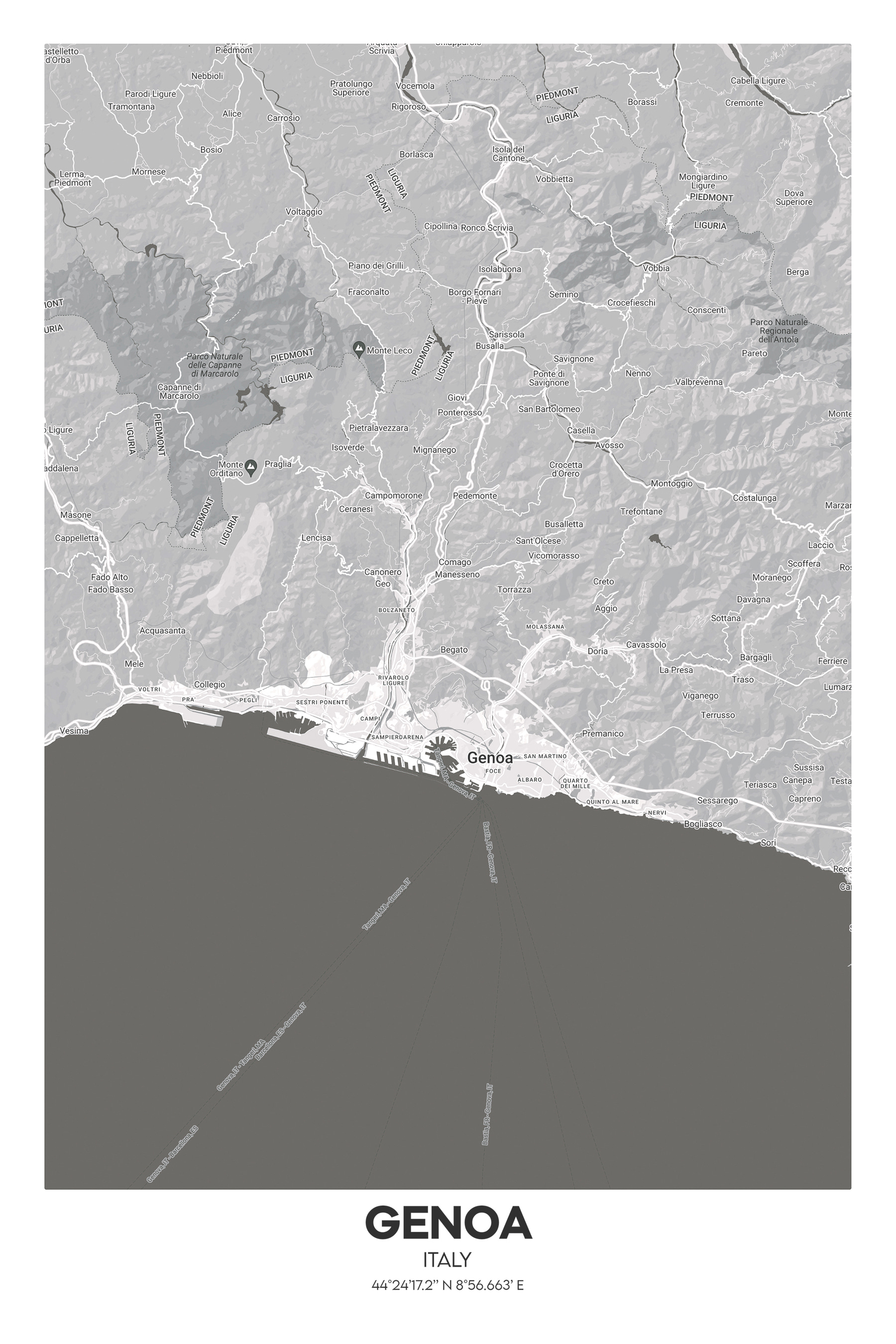 A map of the coast