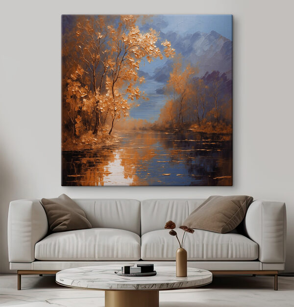 Quadri Quadri Un dipinto che raffigura alberi e acqua (COD: s37804)
