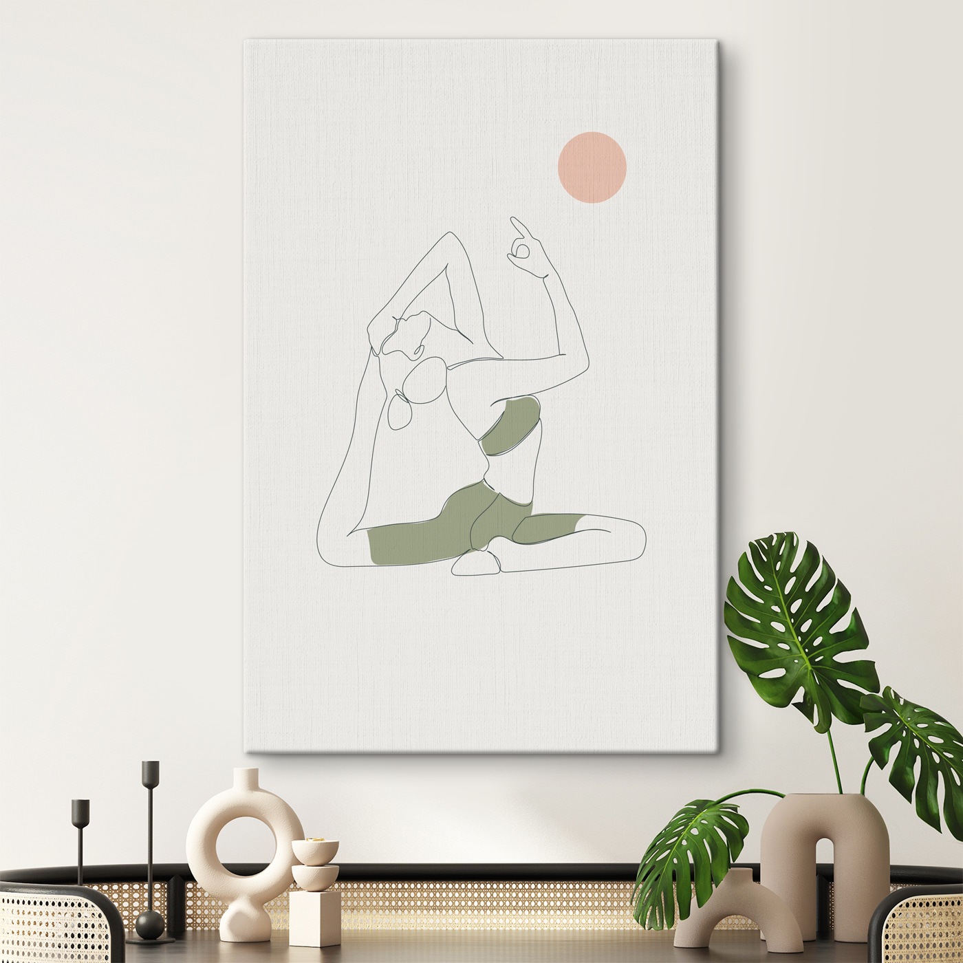 A woman doing yoga