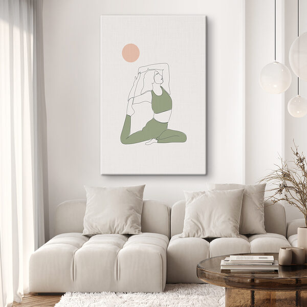 Quadri Una donna in tenuta da yoga verde