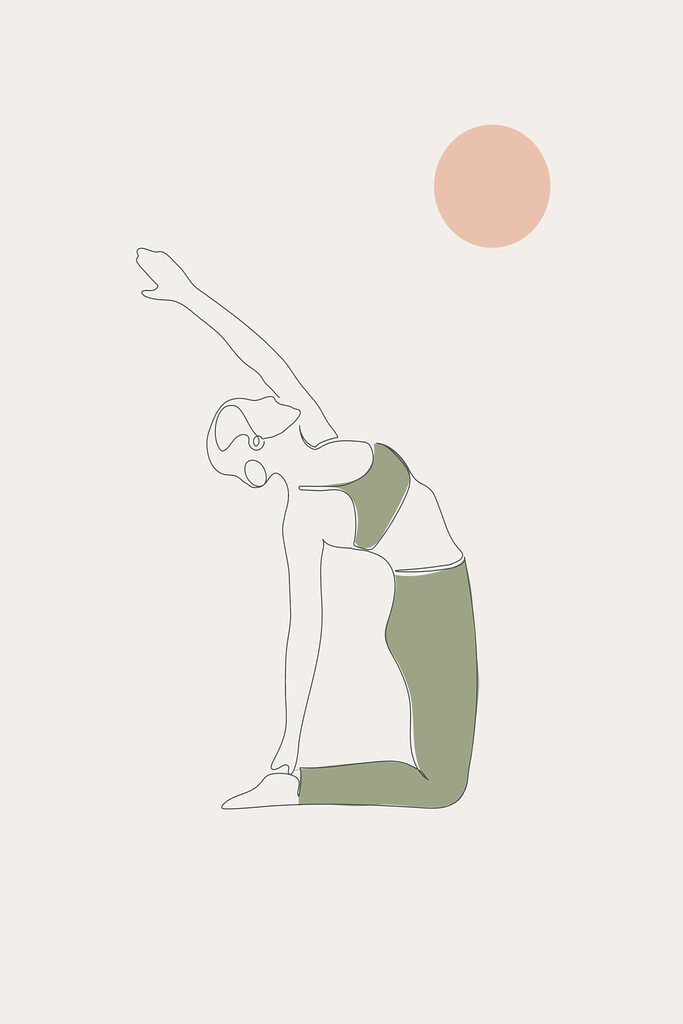 A woman stretching her arms