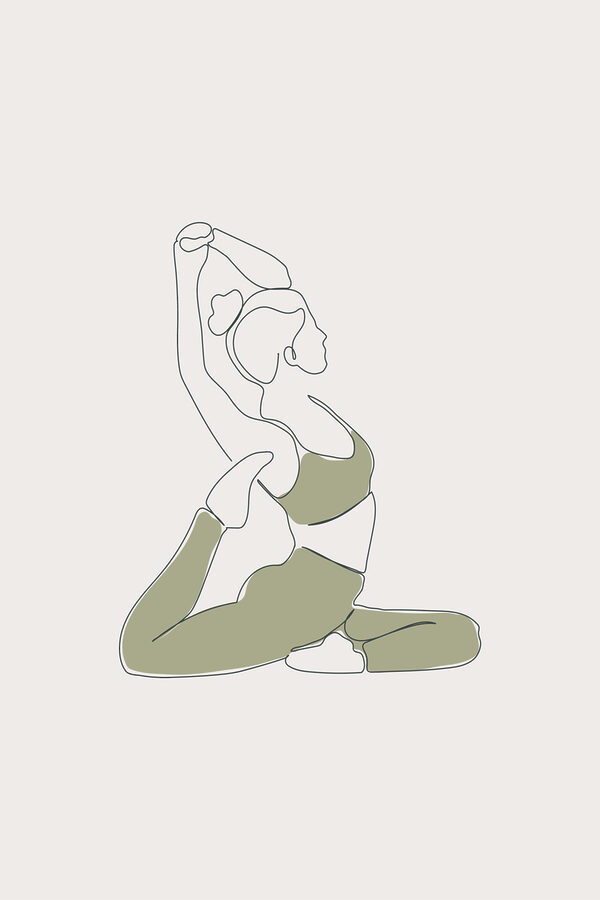 A woman in a yoga pose A woman in a yoga pose