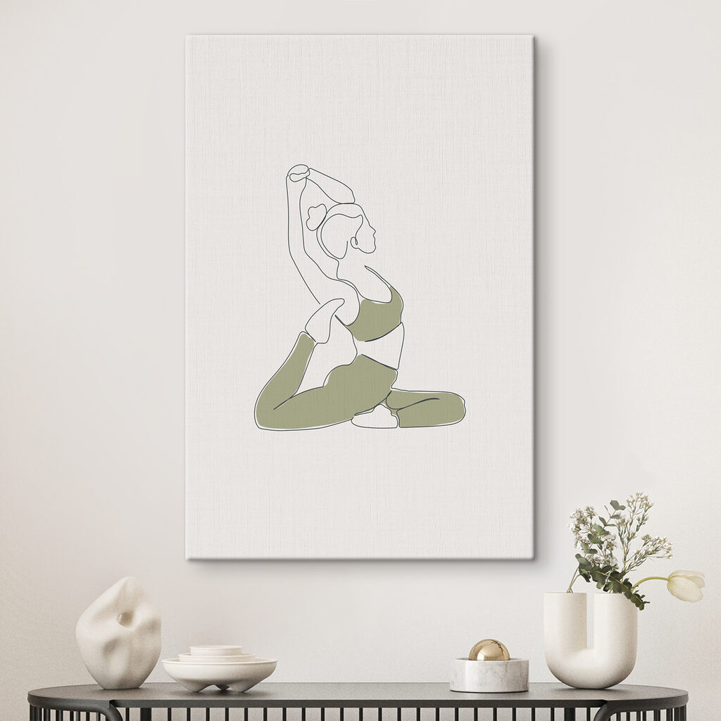 A woman in a yoga pose A woman in a yoga pose