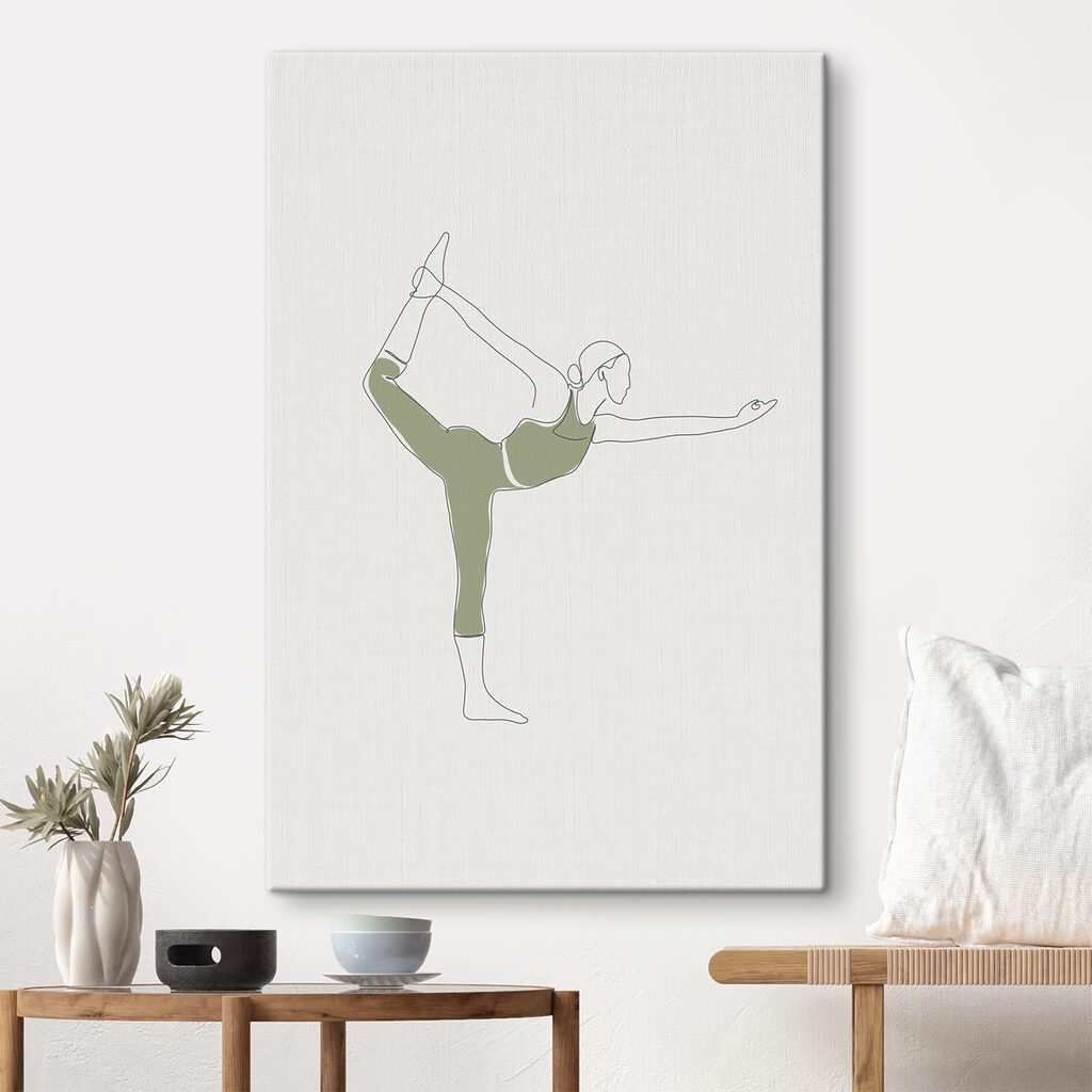 A woman in a yoga pose A woman in a yoga pose