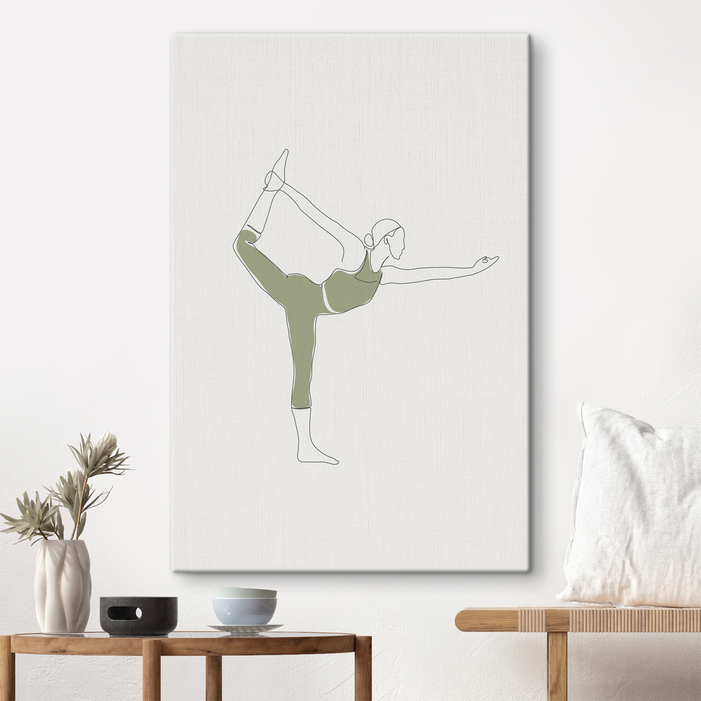 A woman in a yoga pose A woman in a yoga pose