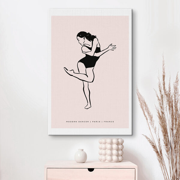A woman dancing in a black leotard A woman dancing in a black leotard