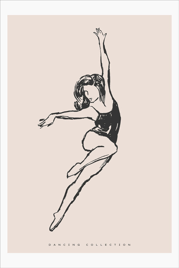 A drawing of a woman dancing