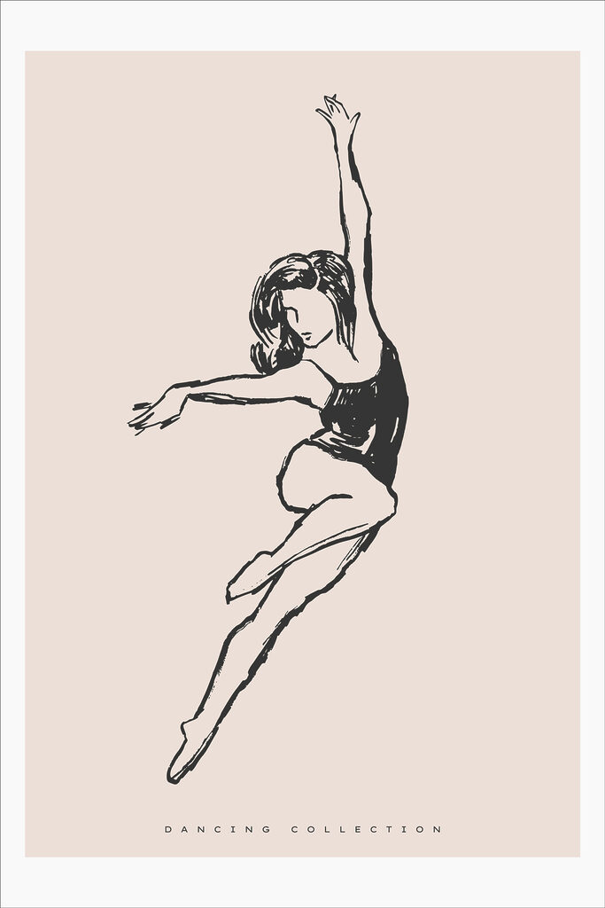 A drawing of a woman dancing