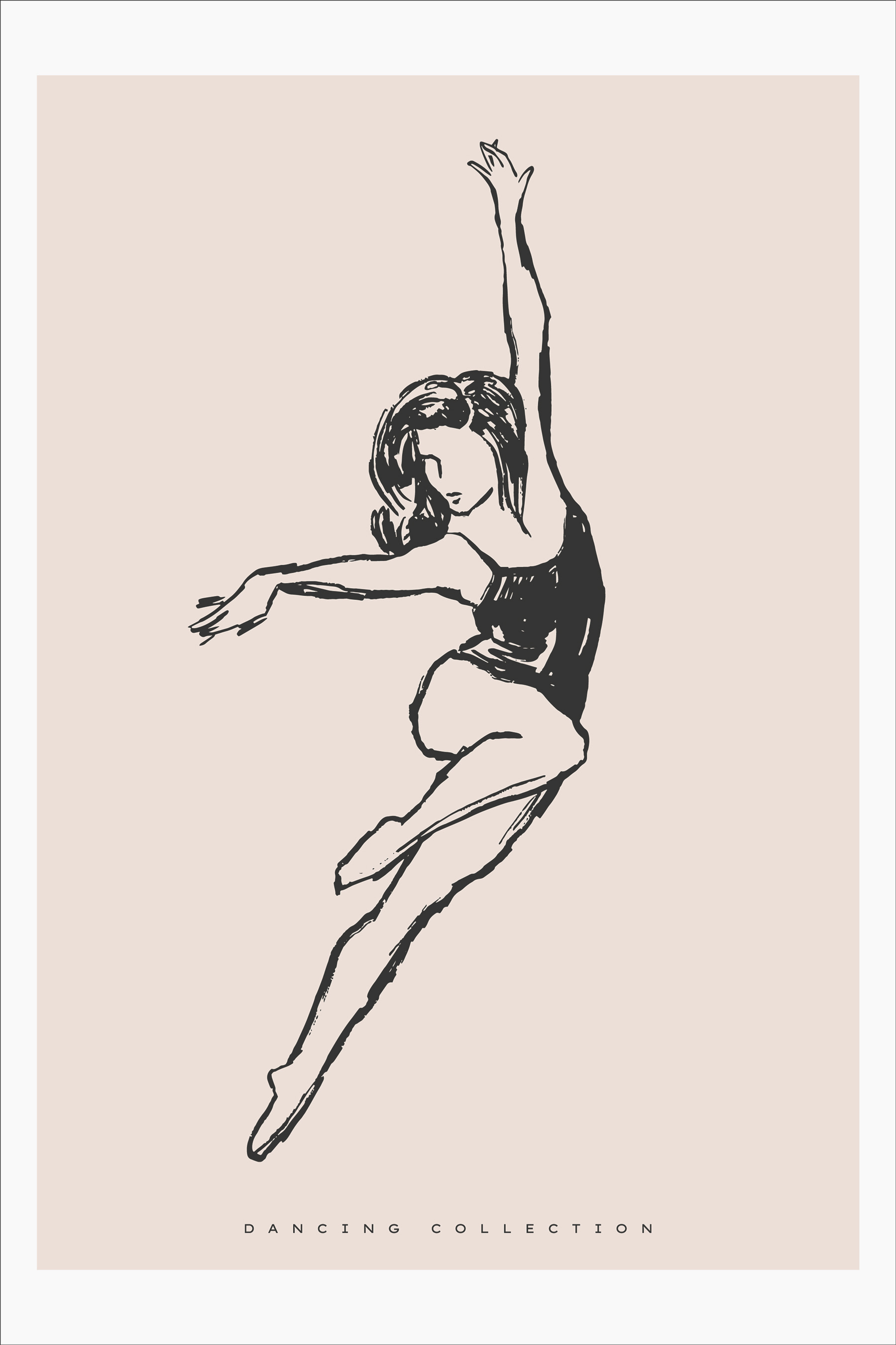 A drawing of a woman dancing