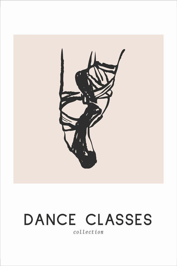 A black and white drawing of a ballet dancer's feet