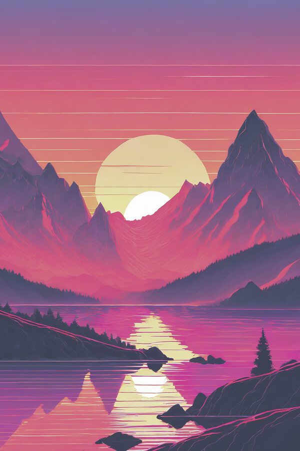 A sunset over a mountain range A sunset over a mountain range