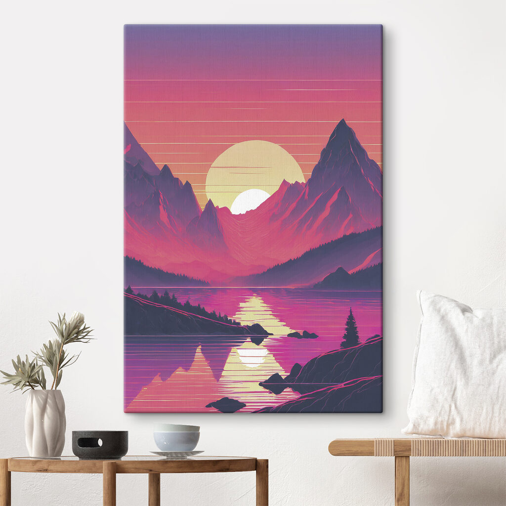 A sunset over a mountain range A sunset over a mountain range