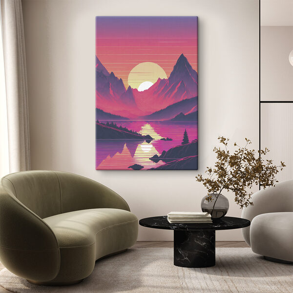 A sunset over a mountain range A sunset over a mountain range