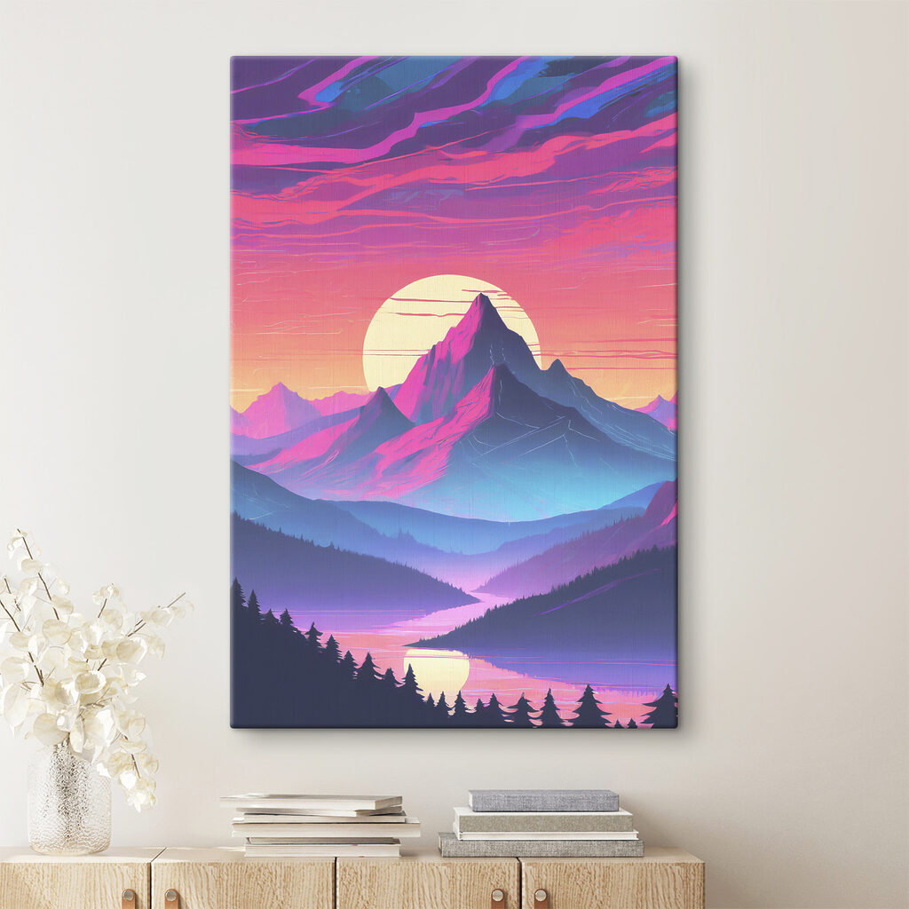 A landscape of mountains and trees A landscape of mountains and trees