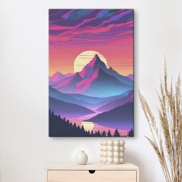 A landscape of mountains and trees A landscape of mountains and trees