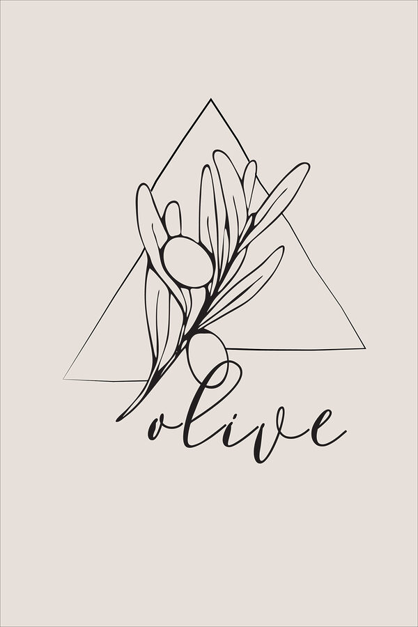 A logo with a plant and a triangle
