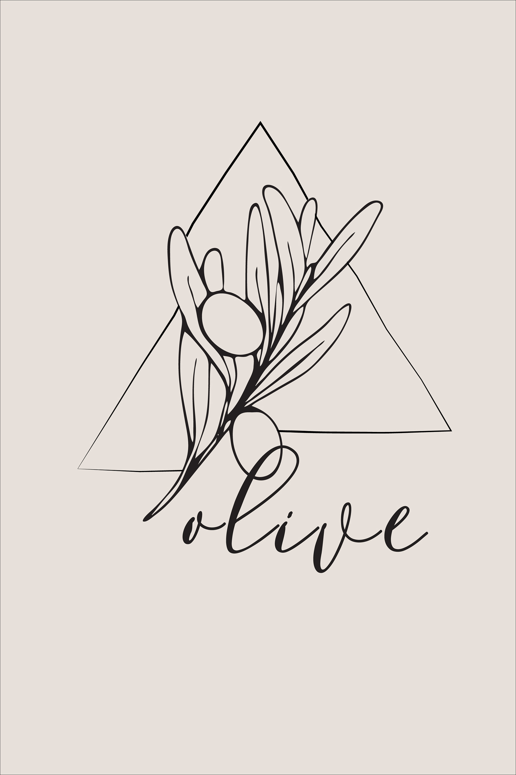 A logo with a plant and a triangle