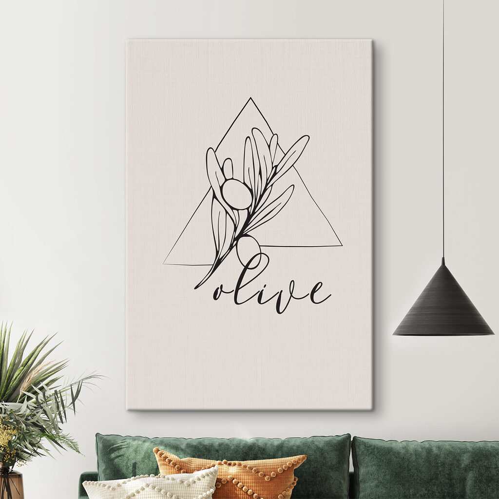 A logo with a plant and a triangle