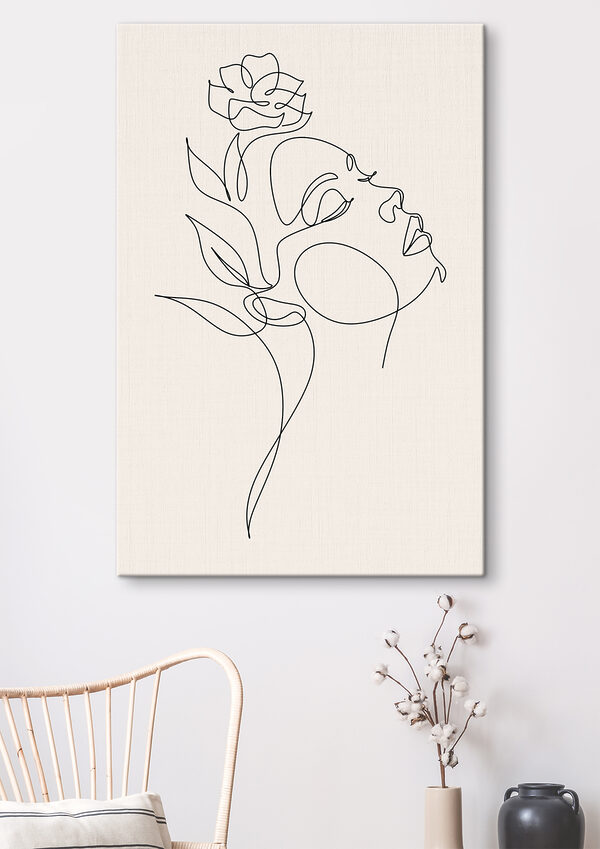 Quadri Un disegno del volto di una donna