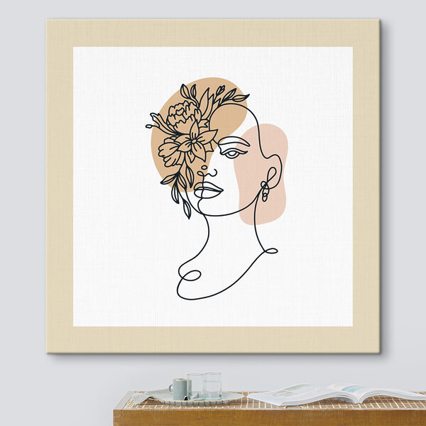 A drawing of a woman with flowers in her hair