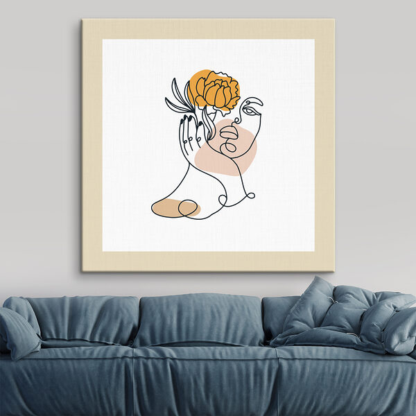 Quadri Quadri Il disegno di una donna con un fiore in mano (COD: s38014)