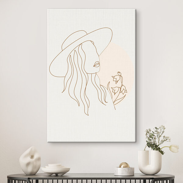 Quadri Quadri Il disegno di una donna con un cappello (COD: s38015)