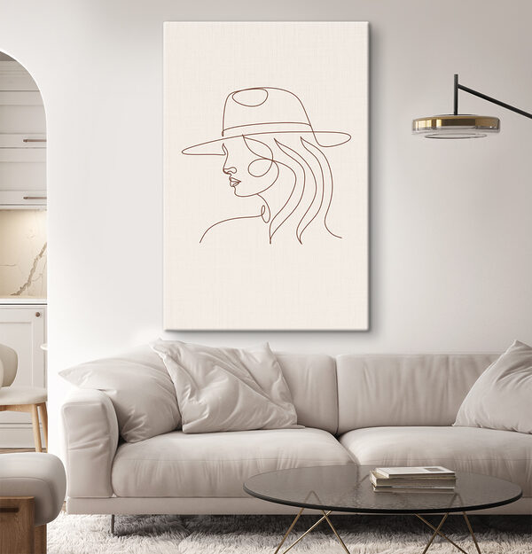 Quadri Quadri Il disegno di una donna con un cappello (COD: s38016)
