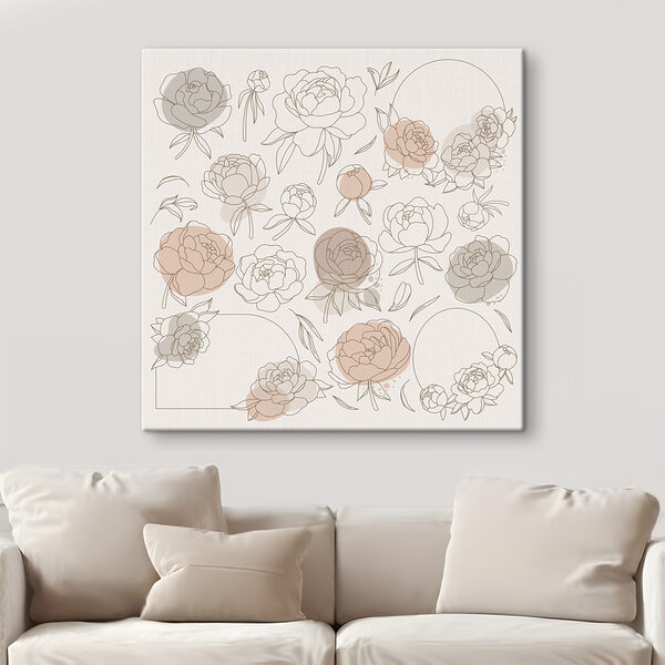 Quadri Un mazzo di fiori disegnato su uno sfondo bianco (COD: s38017) Quadri Quadri Un mazzo di fiori disegnato su uno sfondo bianco (COD: s38017)