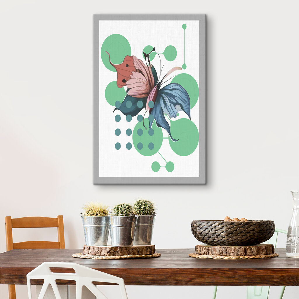 A butterfly with a flower and dots