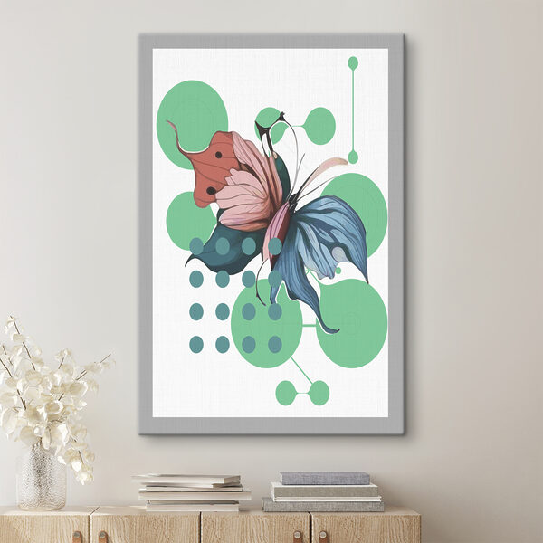 A butterfly with a flower and dots