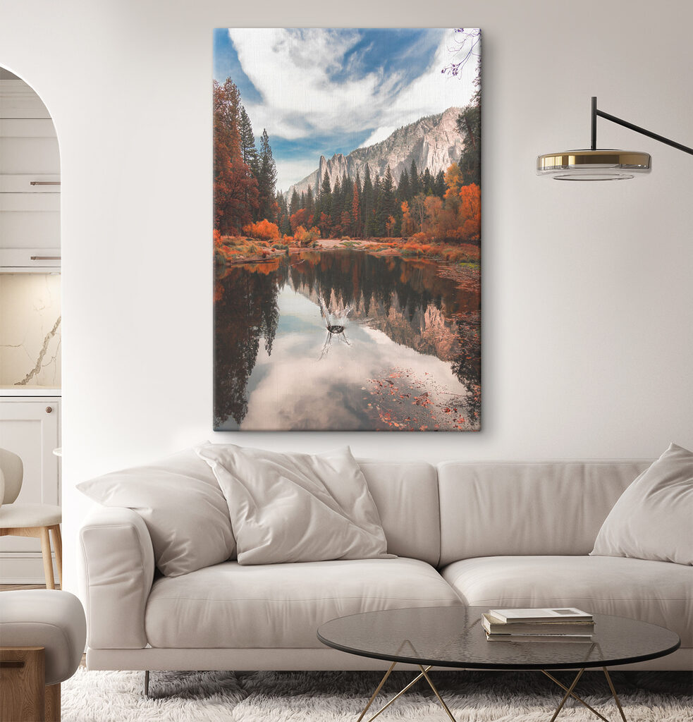 A lake surrounded by trees and mountains A lake surrounded by trees and mountains