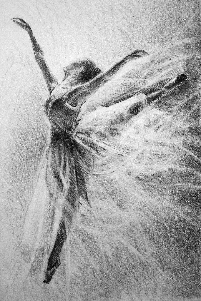 A drawing of a woman dancing A drawing of a woman dancing
