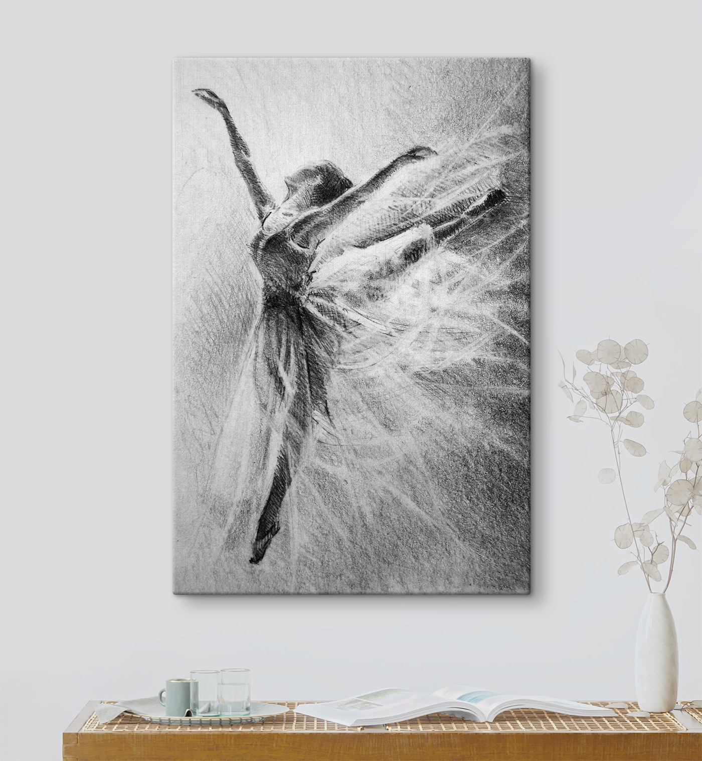 A drawing of a woman dancing A drawing of a woman dancing