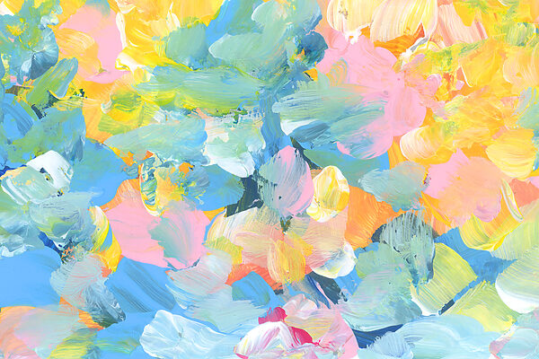 A colorful painting of flowers A colorful painting of flowers