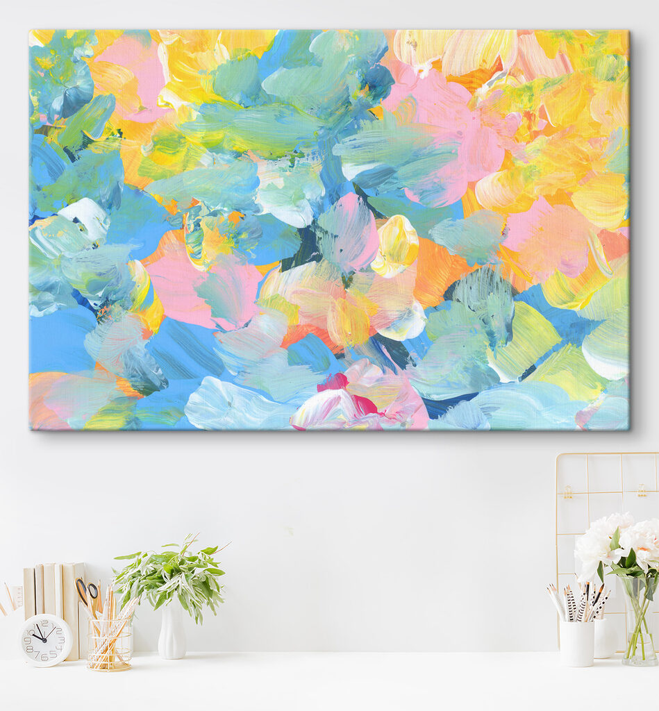 A colorful painting of flowers A colorful painting of flowers