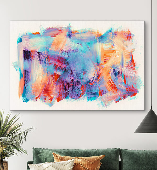 A colorful brush strokes on a white surface A colorful brush strokes on a white surface