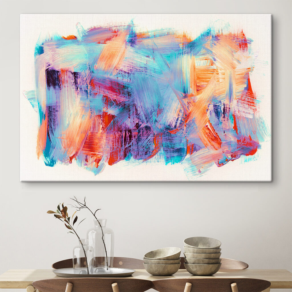 A colorful brush strokes on a white surface A colorful brush strokes on a white surface