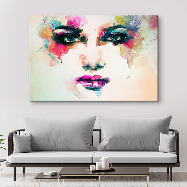 Quadri Quadri Il volto di una donna con un trucco colorato (COD: s37748)