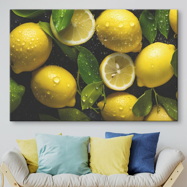 Quadri Quadri Un mazzo di limoni con le foglie (COD: s37749)