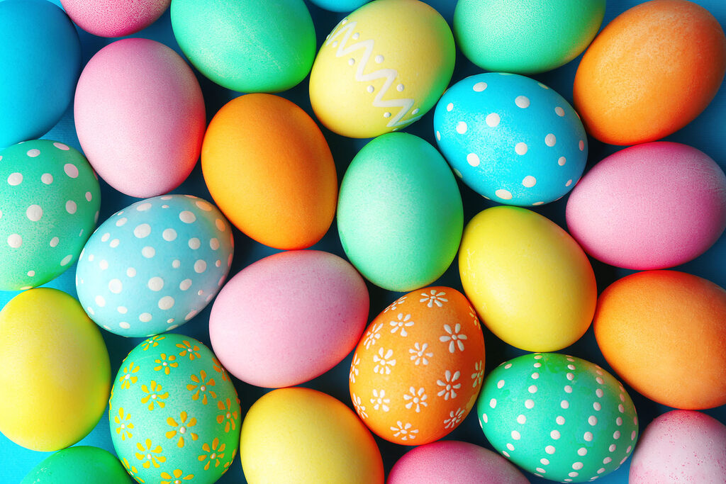 A group of colorful eggs