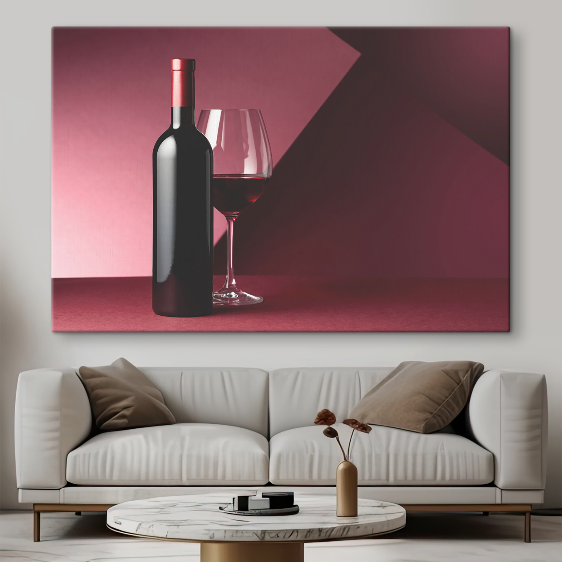 A bottle of wine next to a glass of wine