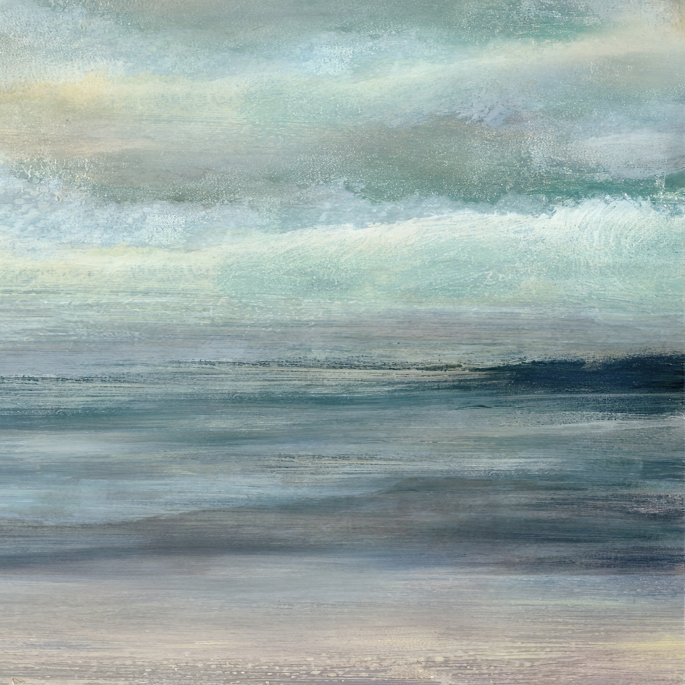 A painting of a beach A painting of a beach