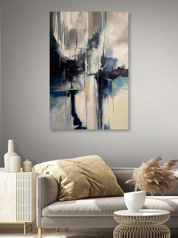 A painting of a city