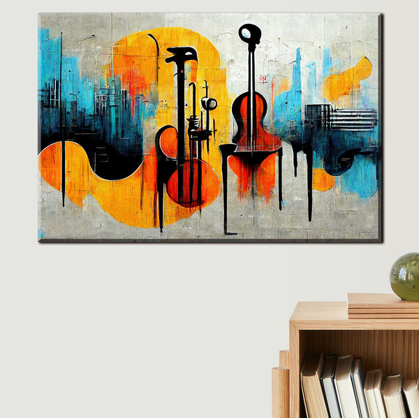 Quadri Quadri Un dipinto raffigurante chitarre e strumenti musicali (COD: s33044)