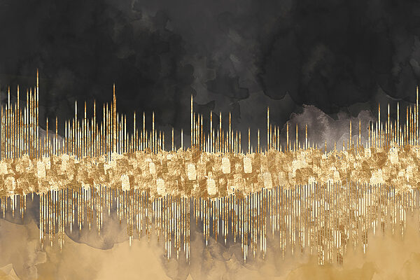 Cityscape abstracted in shimmering hues Cityscape abstracted in shimmering hues
