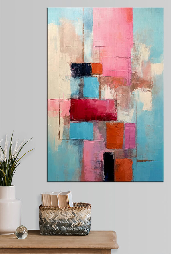 A painting of squares and rectangles