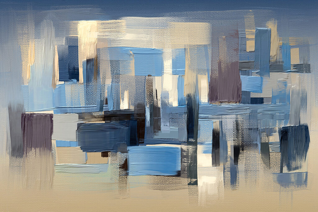 A painting of a city A painting of a city