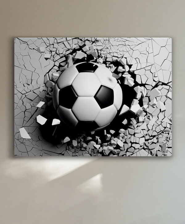 Quadri Quadri Un pallone da calcio che sfonda un muro (COD: s34768)